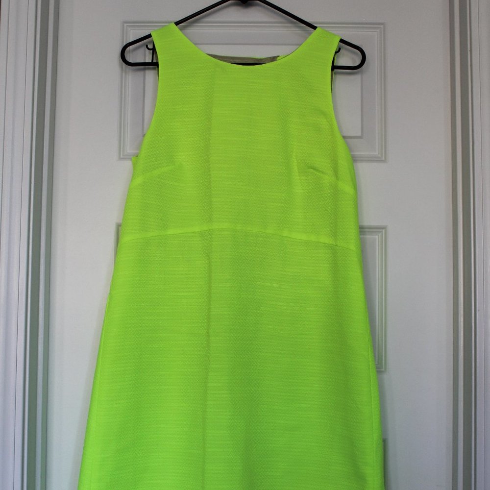 J Crew Neon Yellow Dress with Peekaboo Back
